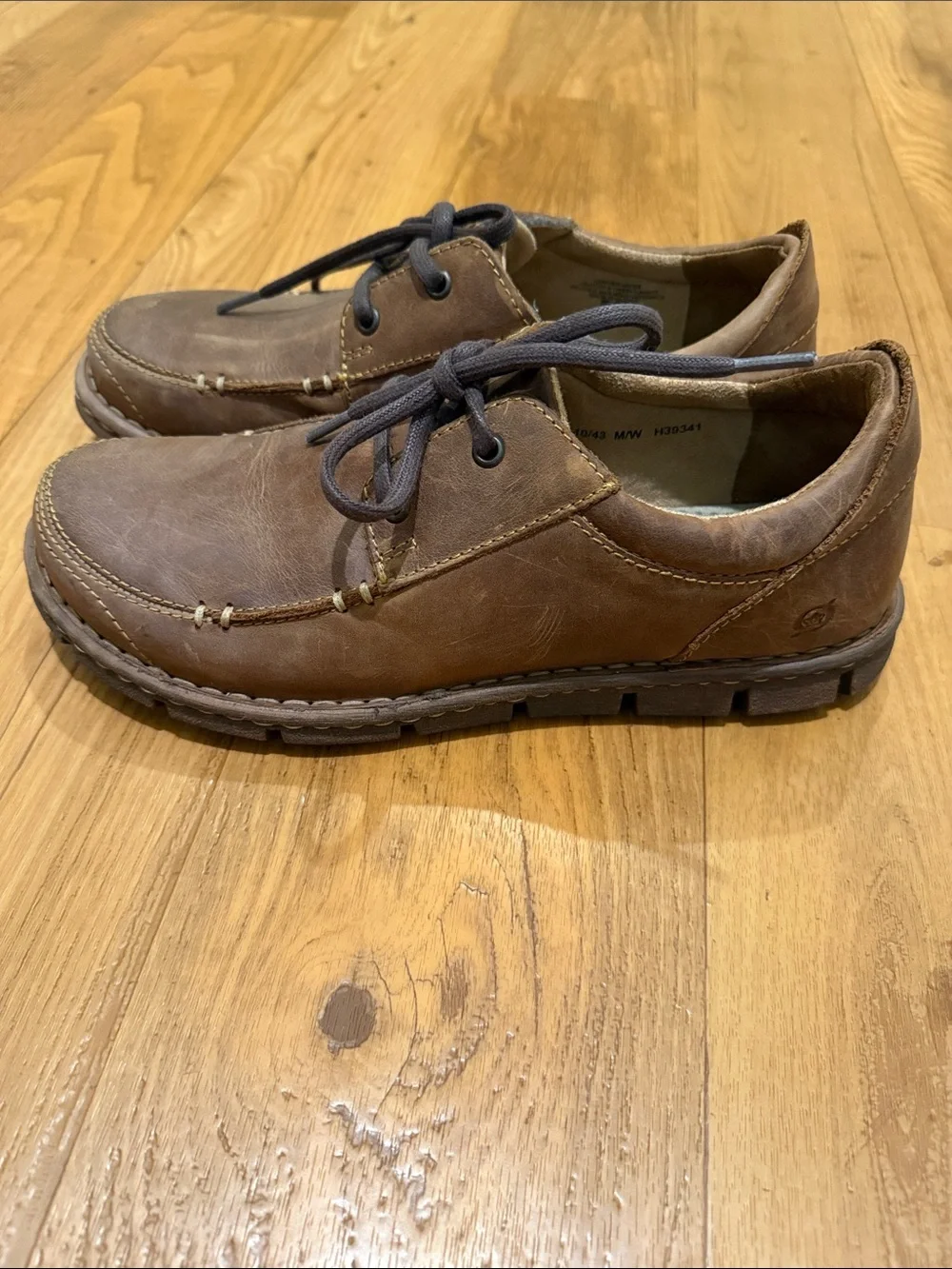 Clarks Brown Leather Boat-Style Lace-Up Shoes